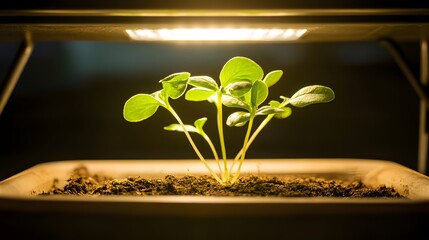 Seedling Growth Under Grow Light Indoor Plants