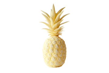 Isolated monochromatic yellow pineapple