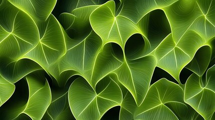 Abstract Green Leaf Texture Background Lush Nature Foliage Pattern