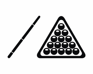 billiard icon vector silhouette illustration isolated on white background
