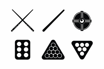 billiard icon vector silhouette illustration isolated on white background