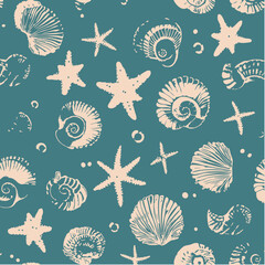 sea shells seamless pattern