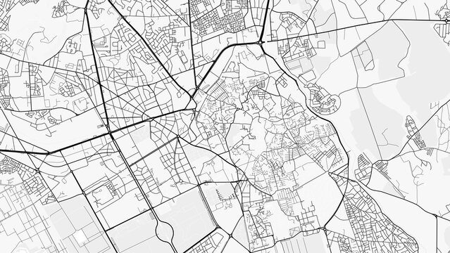 Marrakesh Map. Minimalist black and white line art poster for printing, wallpaper, wall art for home and office decor