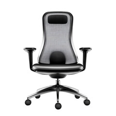 Office swivel chair with mesh back. Isolated white background. Png format