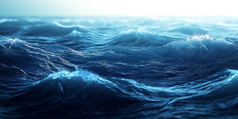Fototapeta premium Ocean Waves Powerful Deep Blue Water Texture for Backgrounds