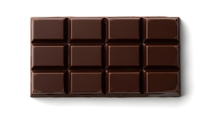 Dark Chocolate Bar Isolated on White Background