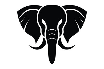 Clean Elephant Head Silhouette Vector for Corporate and Animal 