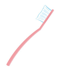 Illustration of a Pink Toothbrush