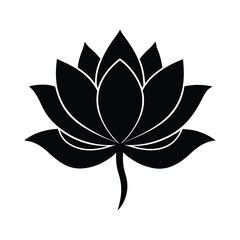 Lotus Flower Serene Vector Silhouette