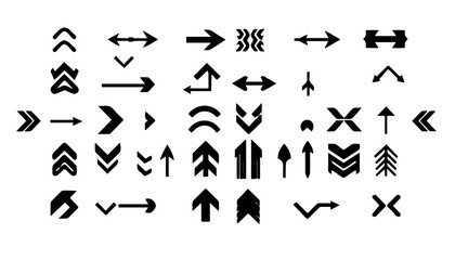 Different dimension arrows engineering symbol icon set collection