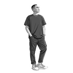 Casual man gray shade vector art