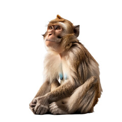 Monkey Isolated on Transparent Background. PNG. Generated AI