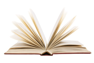 Isolated Open Book with Aged Pages