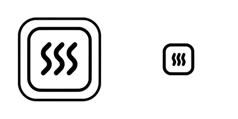 Modern vapor icon featuring sauna hot steam as an isolated symbol with editable stroke