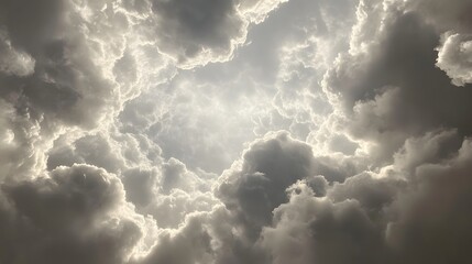 Fototapeta premium Dramatic Sky Cloudscape with Light Rays Breaking Through