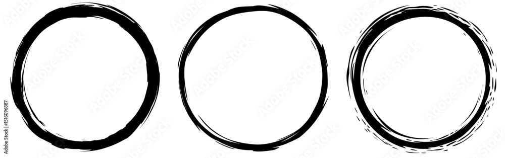 Poster a hand-drawn circle line sketch featuring modern circular scribbles and doodles of round circles for