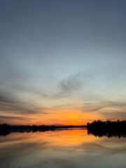 sunset over the river