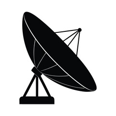Satellite Dish Bold Vector Silhouette