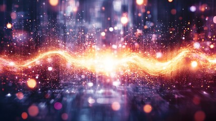 Abstract Glittering Wave Digital Energy Background