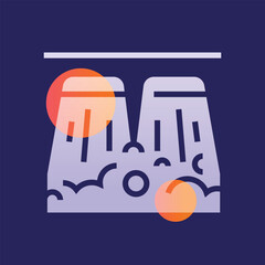 water reservoir glassmorphism illustration.