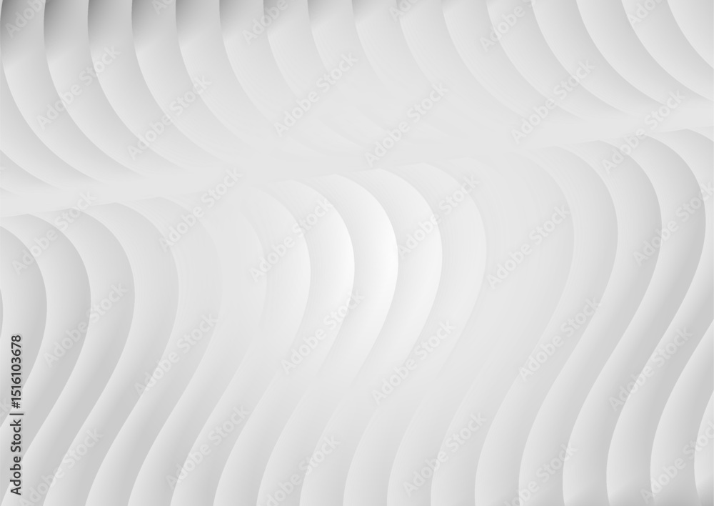 Aufkleber grey white smooth curved waves abstract minimal geometric background. vector elegant flowing wavy de