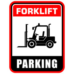 Forklift parking sign vector