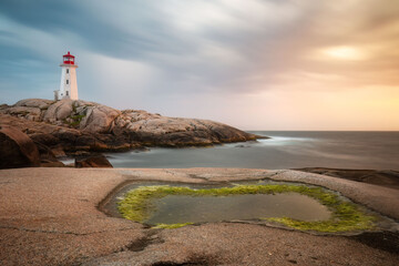 peggys cove lighthouse, nova scotia, canada