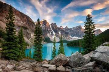 Obraz premium moraine lake, banff national park, alberta, canada