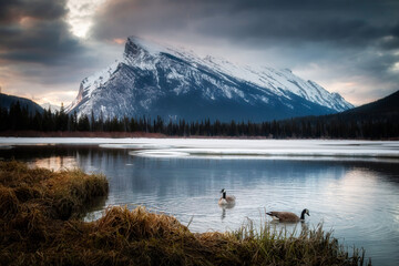 mount rundle, banff national park, alberta, canada