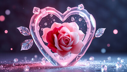rose with heart valentine  day special