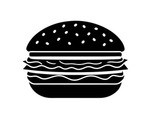 Burger vector silhouette illustration isolated on white background