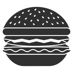 Burger vector silhouette illustration isolated on white background