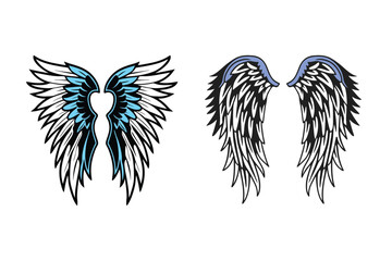 Obraz premium Wings tattoo icon silhouette Vector illustration