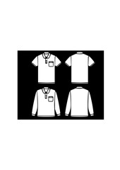 Polo Shirt Template (Short and Long Sleeve, Front and Back)