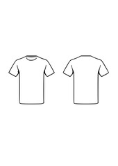 Blank T-Shirt Outline (Front and Back)