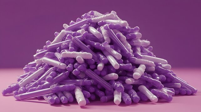 Pile of Purple and White Wrapped Tubes Abstract Background