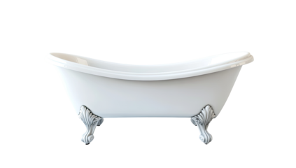 Elegant, freestanding bathtub with claw feet