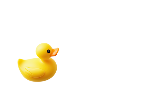 A bright yellow rubber duck