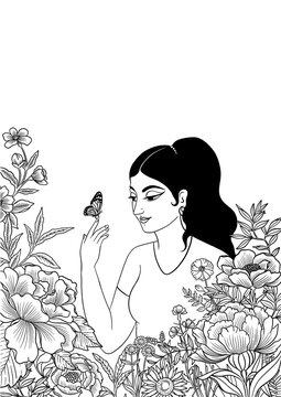 girl with flowers