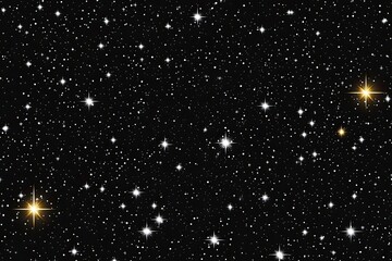 Fototapeta premium A vast expanse of space filled with countless stars. Bright, glowing stars of varying intensities against a deep black backdrop. Cosmic, celestial, and dazzling