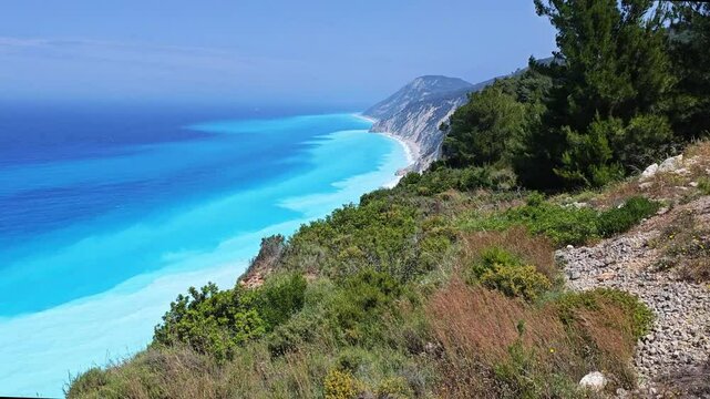 Amazing Panorama of Lefkada Coastline, Ionian Islands, Greece