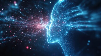 Quantum AI Computing Concept with Futuristic Hologram