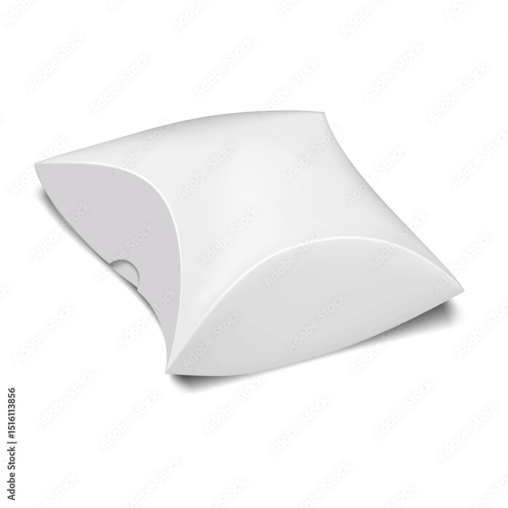 Canvas Prints white blank folding paperboard square star shaped pillow box packaging. realistic 3d vector mock-up.