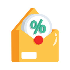 Modern 2d icon of unread discount email