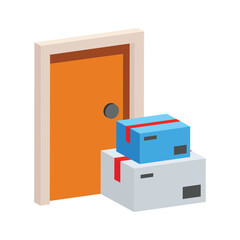 A premium 2d icon of home delivery parcels
