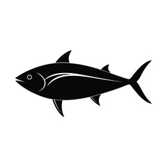 Tuna Swimming Vector Silhouette