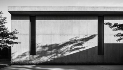 Modern Concrete Facade with Shadows