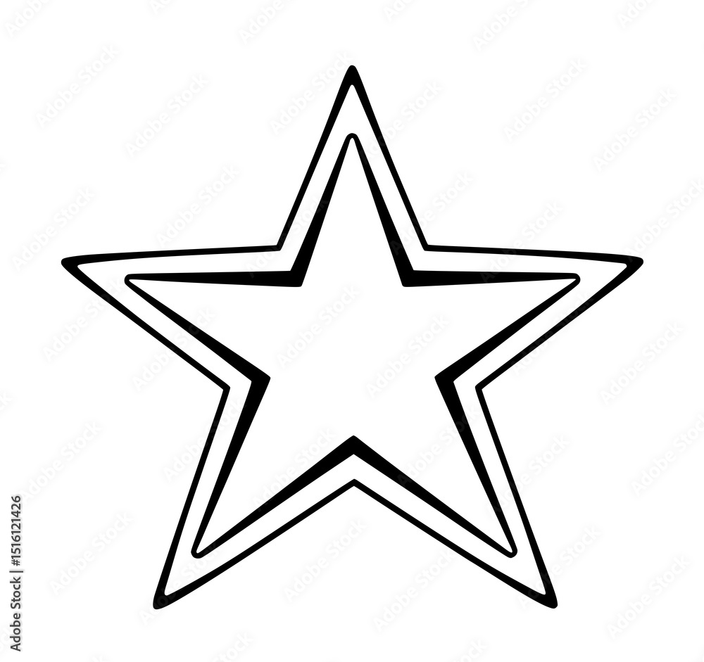 Poster bold starburst line art: a simple yet striking monochrome illustration of a five-pointed star, featu
