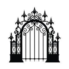 Victorian Gate Ornate Vector Silhouette