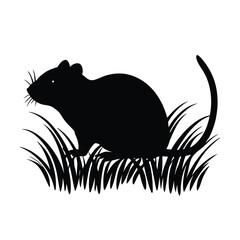Vole Grass Vector Silhouette